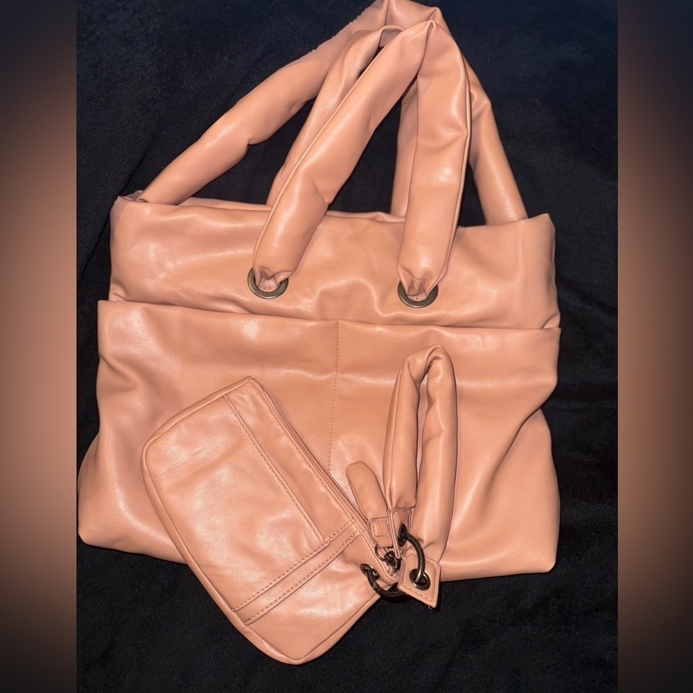 RACHEL ROY Puffer Handbag /Shoulder Bag & Shoulder Straps Puff Purse set